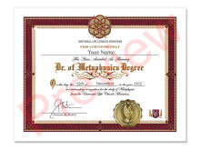 Honorary Metaphysics Degree