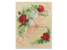 Marriage Certificate - Vintage Rose