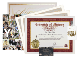 The Classic Wedding Package contains every item an ordained minister needs to perform a beautiful, legal wedding ceremony that will be remembered for years.