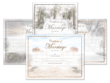 Printed on fine textured paper, these custom designs make gorgeous marriage certificates that you can offer as a keepsake for a couple on their wedding day.