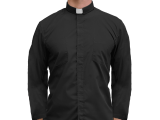 Black Long Sleeve Clergy Shirt