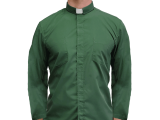 Green White Long Sleeve Clergy Shirt