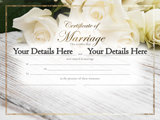 Have the details of your wedding beautifully printed by a member of our team on one of your Modern Marriage Certificates