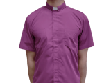Purple Short-Sleeve Clergy Shirt