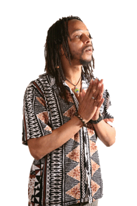 Rastafarian man in prayer