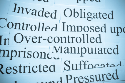 trapped words associated with abuse pasted together