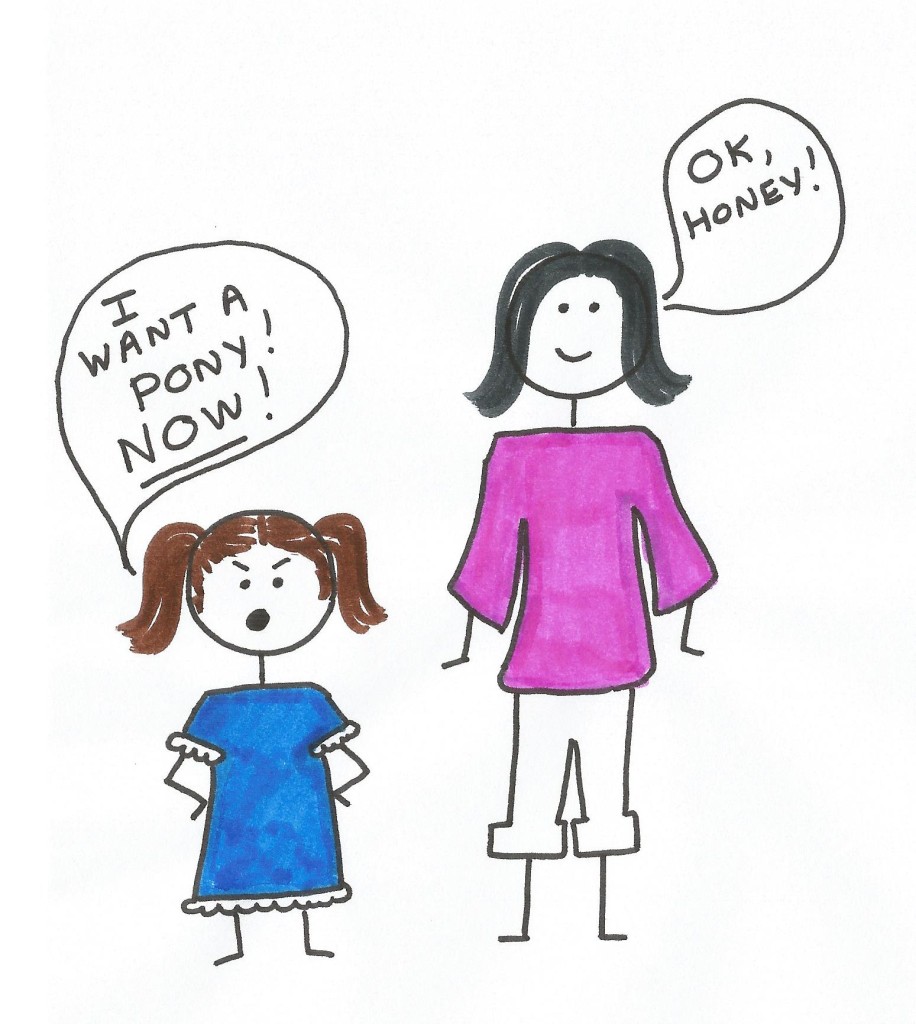 A parent being a pushover