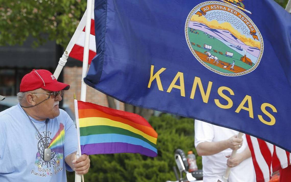 A pro-LGBT protest in Kansas