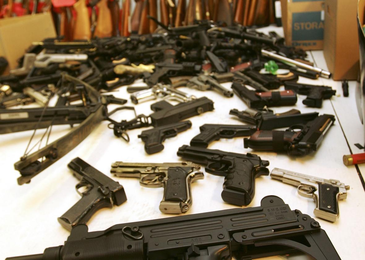 A large collection of guns