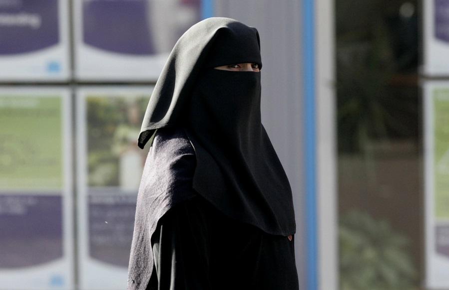 Woman wearing niqab.