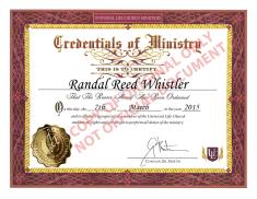 My Universal Life
Church Ordination