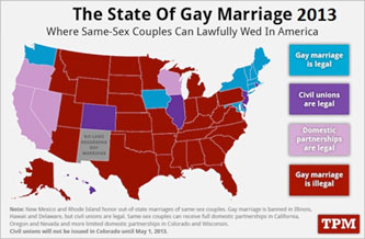State of gay marriage in 2013